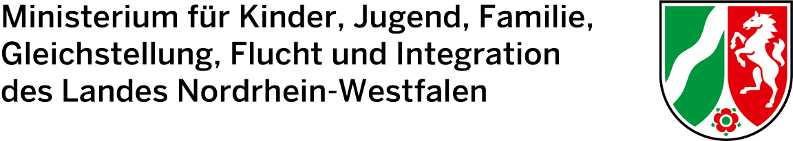 Logo Ministerium für Kinder, Jugend, Familie, Gleichstellung, Flucht und Integration des Landes Nordrhein-Westfalen